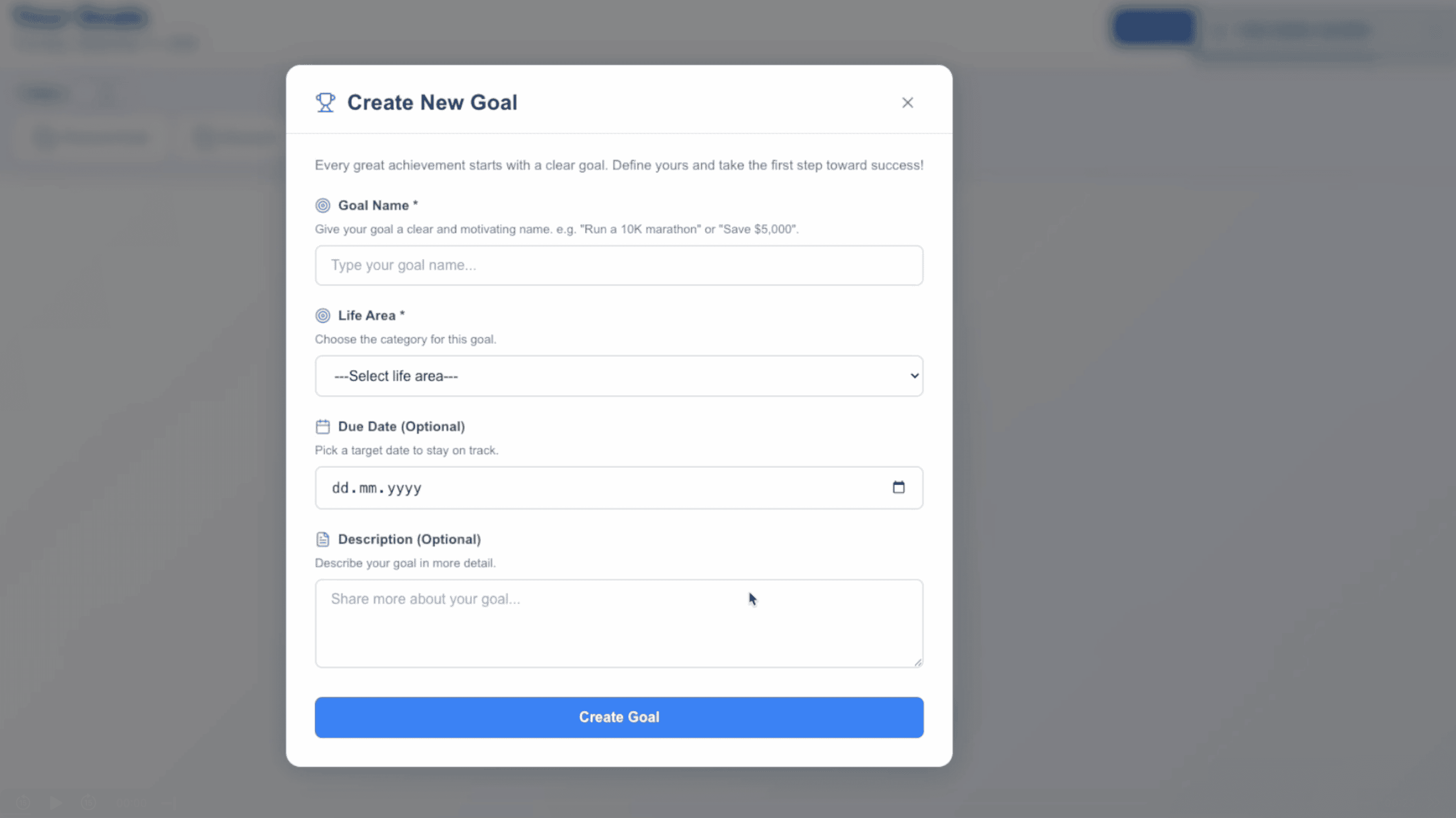 Turn goals into small steps and track real progress demonstration